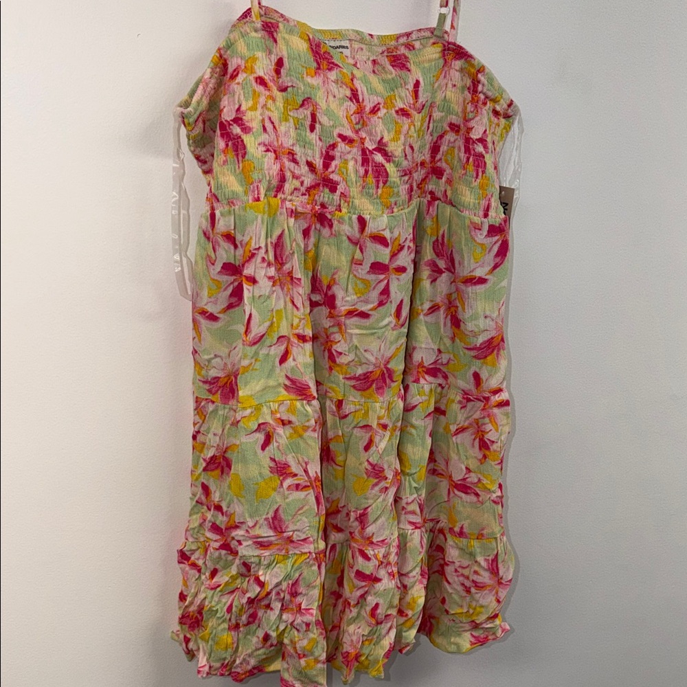 Floral Sundress with Pink & Yellow Blossoms